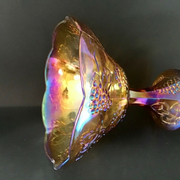 GRAPE & CABLE CARNIVAL GLASS - Picture 4 of 8